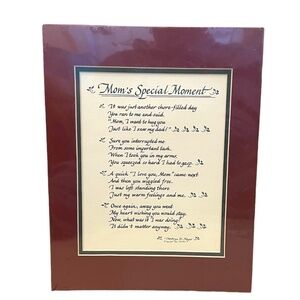 Calligraphy Print by Laura Leiden - "Mom's Special Moments"‎
